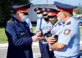 Начальник ДП Жамбылской области принял участие в  гарнизонном разводе
