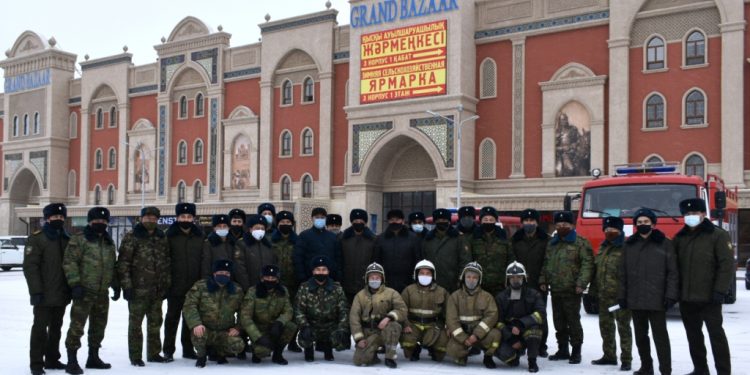 Сауда нысанында өрт-тактикалық сабағы өтті