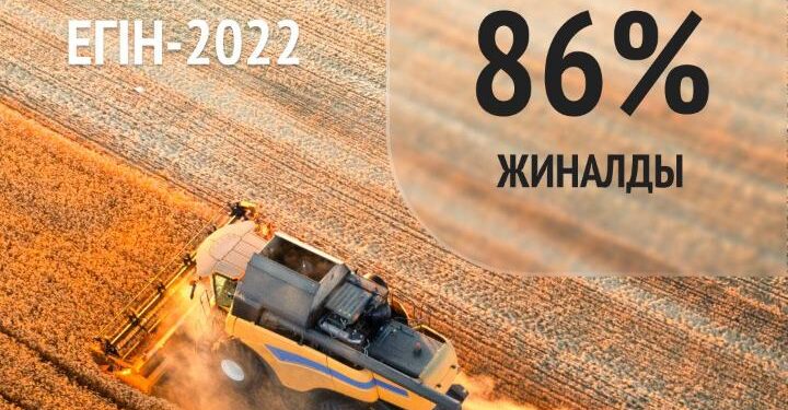 Егін-2022: Қазақстандағы астық алқаптарының 86% жиналды