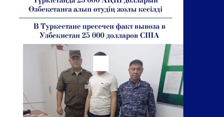 Түркістанда 25 000 АҚШ долларын Өзбекстанға алып өтудің жолы кесілді
