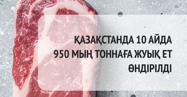 Қазақстанда 10 айда 950 мың тоннаға жуық ет өндірілді