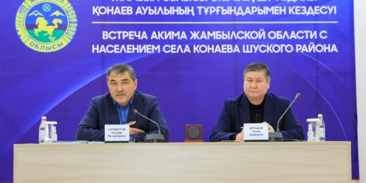 Нұржан Нұржігітов Шу ауданындағы екі ауылдың тұрғындарымен кездесті