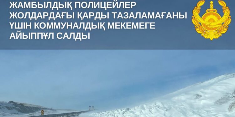 Жамбылдық полицейлер жолдардағы қарды тазаламағаны үшін коммуналдық мекемеге айыппұл салды
