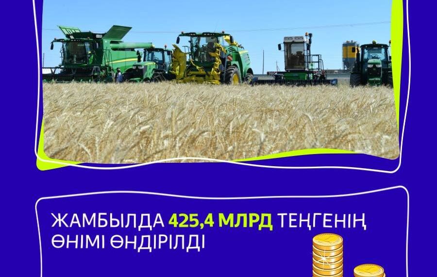 Жамбылда 425,4 млрд теңгенің өнімі өндірілді