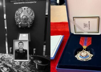 Алматы облысында қаза тапқан полицей «Айбын» орденімен марапатталды