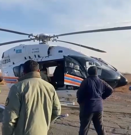 Жаңа туған нәресте анасымен бірге Мойынқұмнан Таразға ТЖМ тікұшағымен жеткізілді