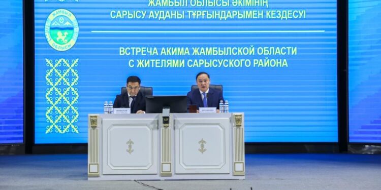 Жамбыл әкімі Ербол Қарашөкеев Сарысу ауданының тұрғындарымен жүздесті