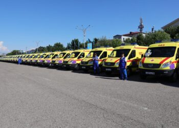 Жамбылда жедел жәрдем автопаркі 60 жаңа көлікпен толықты