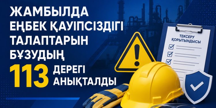 Жамбылда еңбек қауіпсіздігі талаптарын бұзудың 113 дерегі анықталды