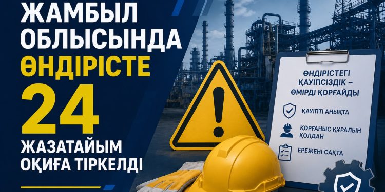 Жамбыл облысында өндірісте 24 жазатайым оқиға тіркелді