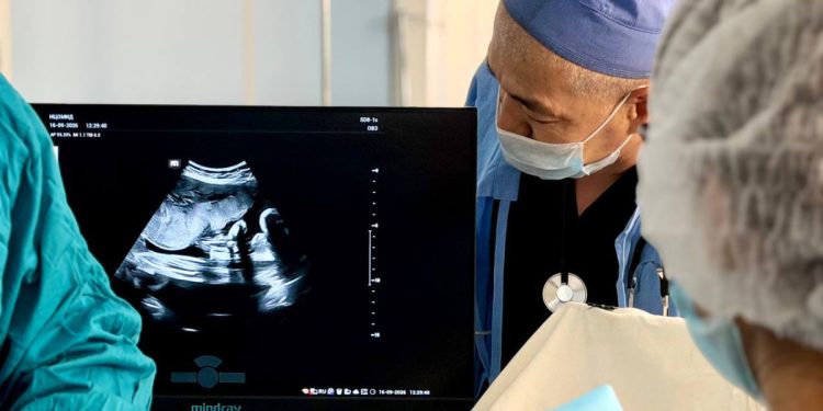 Қазақстандық дәрігерлер Бішкекте әлі дүниеге келмеген екі балаға операция жасады